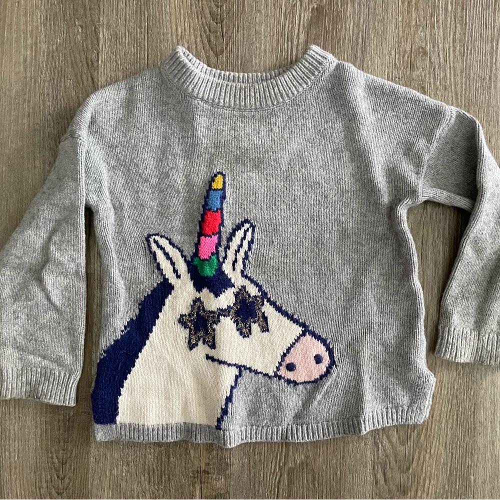 Mini Boden unicorn sweater